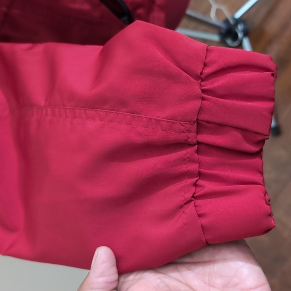 Marc A| Red Spring Wind Breaker Jacket With Hood and Zippered Pockets - Picture 6 of 13